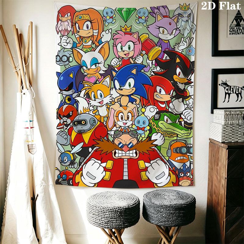 Hedgehog Sonic Boost Wall Hanging Printed Fabric Blanket Decorative Tapestries for Bedroom Living Room Home Decor