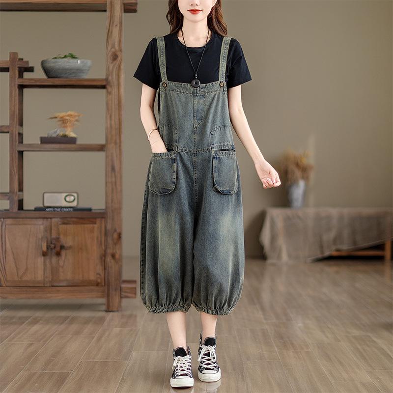 Women's Summer Loose-Fit Denim Overalls