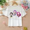 K-pop Demon Hunters White T-shirts for Girls Anime Cartoon Cute Short Sleeved Shirt Children Summer Fashion Sweet T-shirt Gifts