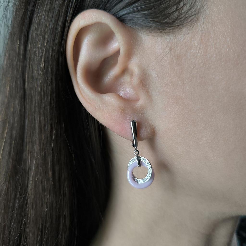 Silver Earrings with Ceramics (60002336)