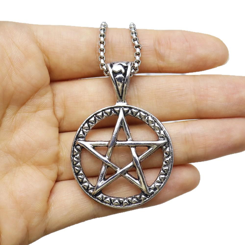 Trending Men's Alloy Hexagram Pentagram Pendant Sweater Chain - European American Style