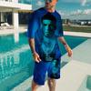 Men T-shirt Sets Rapper Anuel AA 3D Print Fashion Tracksuit T Shirts Shorts 2 Pieces Male Streetwear Oversized Suits Sportswear