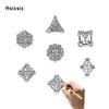 7 Pcs Black Golden Leaf Flower Metal Dice Hollow Metal Polyhedral Dice Set Suitable for Role-Playing RPG  Board Game Card Game