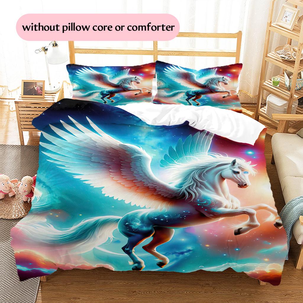 1PC Horse Bedding Quilt Set Quilt Cover Pillowcase Home Decoration Birthday Gift (1 * duvet cover + 15 * pillowcase, without core)