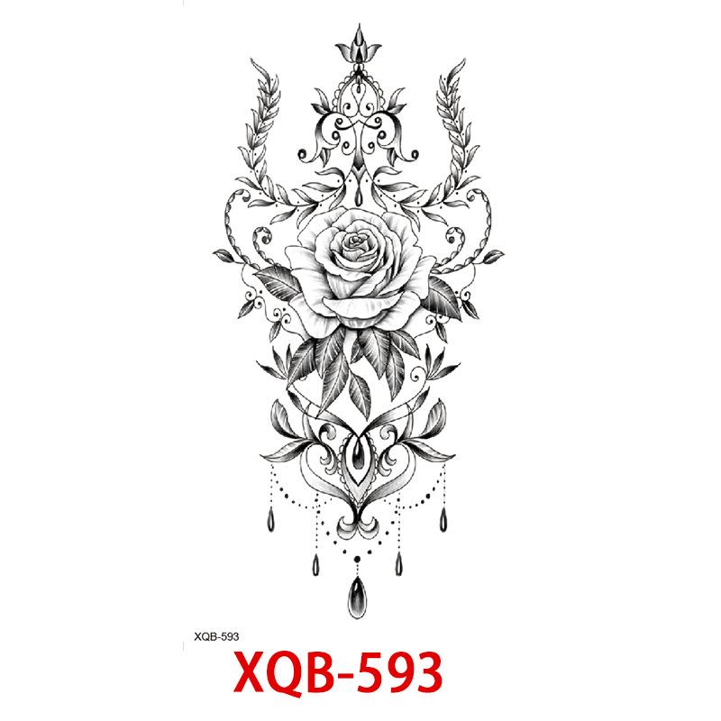 Small Full Arm Tattoo Sticker, Flower Letters, Plain Flower Tattoo Sticker Tattoo