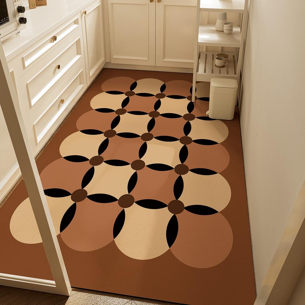 Carpet For Kitchen Waterproof Non-Slip Oil-Resistant Floor Mat Minimalist Geometric Pattern Rug Home Decoration Large Size Mats