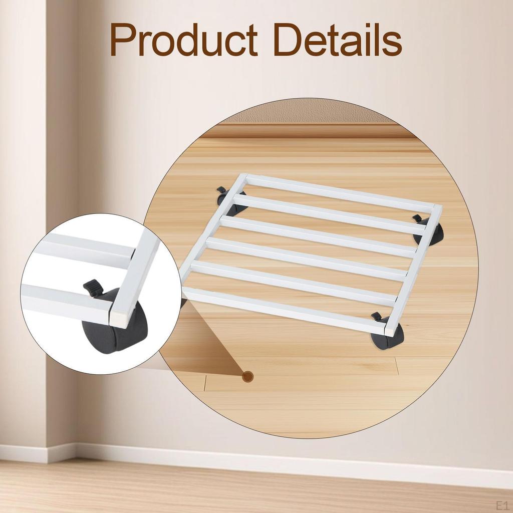 Flower Pot Stand with Casters Plants Rack Metal Tray Mover Plant Pots Roller Base for Office