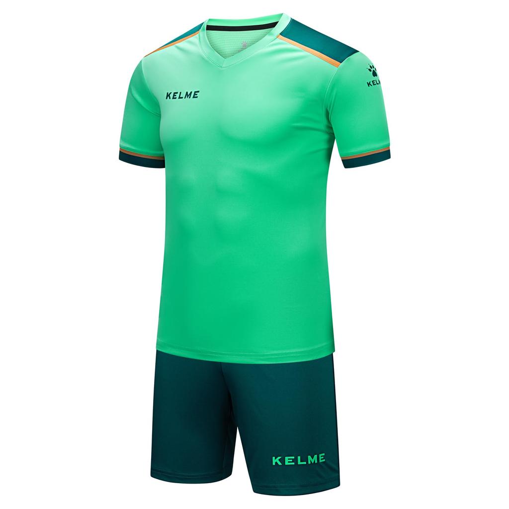 Kelme Men's Soccer Practice Set: Football Shirt and Pants (Green, XL)