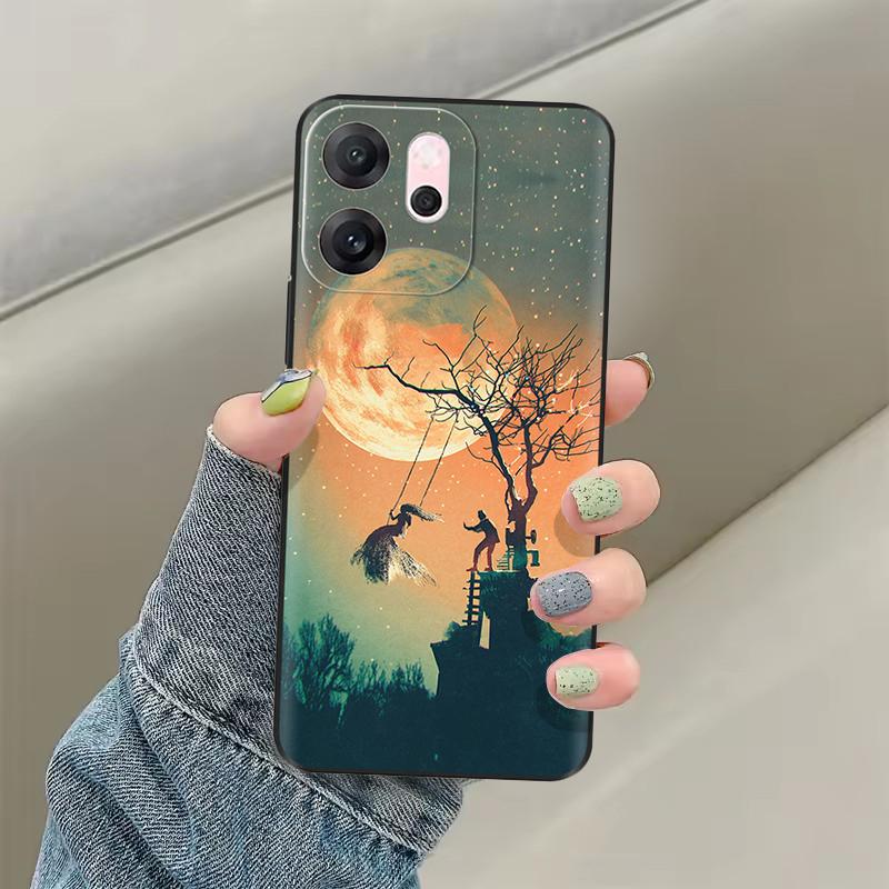 Per OPPO Reno14 F Custodia CPH2743 Cover Morbida in Silicone Gatto Carino Dipinto Protezione Fundas Per OPPO Reno 14F Reno14F Cover Posteriore Borse