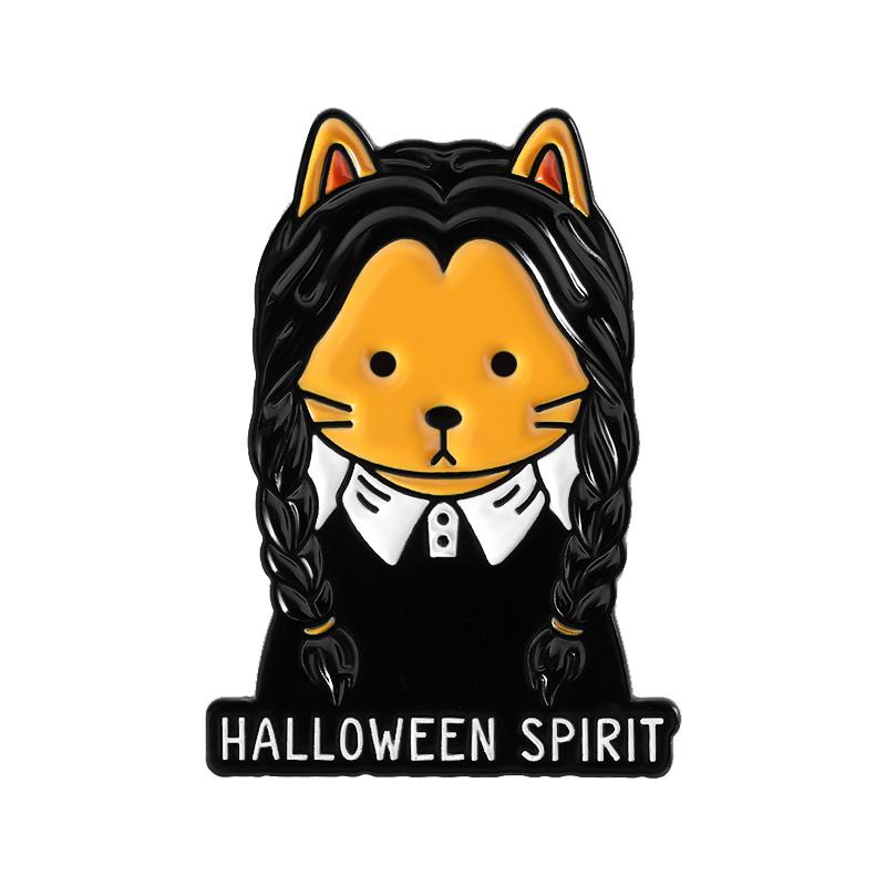 

HALLOWEEN SPIRIT BOBCAT Enamel Pins Custom Animated Movies Brooches Lapel Badges Clothes Animal Jewelry Gift for Friends
