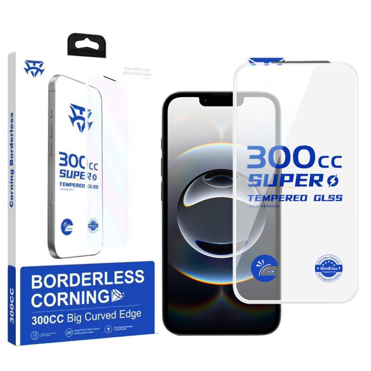 300CC Large Arc Antistatic Borderless Corning Gorilla HD 9H+ Tempered Glass Screen Protector, Retail Package