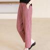 Casual High Waist Pants for Women Plus Size Vintage Striped Elastic Waist Summer Plaid Pants