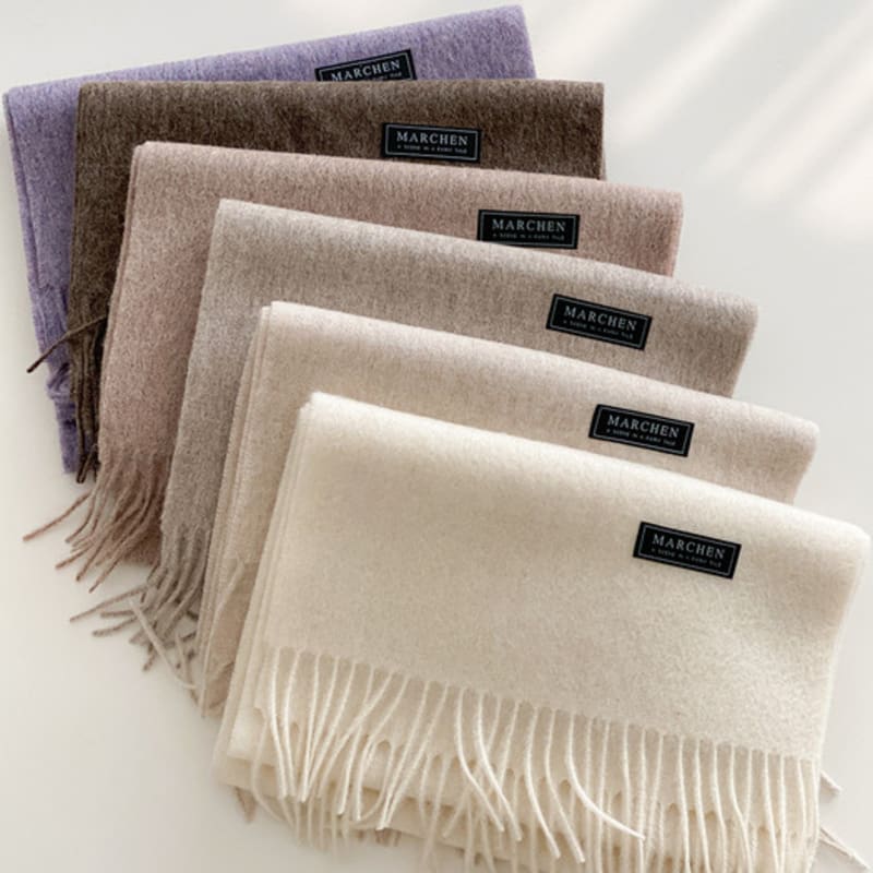 

Marchen Winds wool muffler (12color) Grass green