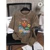 Renaissance Printing Washed T Shirts Woman Cotton Oversized T-Shirt Casual Summer Short Sleeves Y2K Womens Clothes