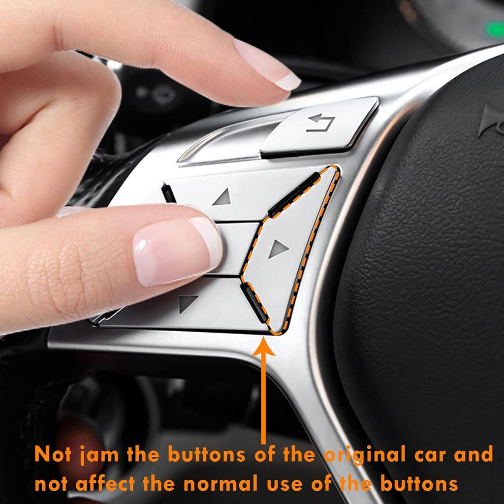 Moonlinks Steering Wheel Button Sticker Compatible With Mercedes A B C E M G SL GL GLA CLA GLK SLK GLS Class,Steering Wheel Button Decoration Trim