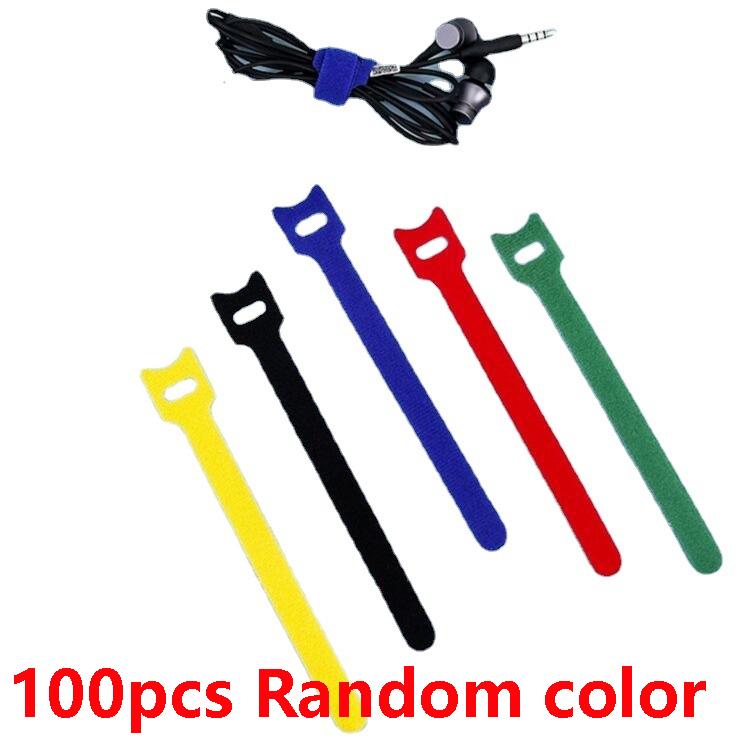 30/60/100PCS Detachable Cable Ties Colored Plastics Reusable Cable Ties Nylon Loop Wrap Zip T-type Cable Tie Wire Bandage Tie