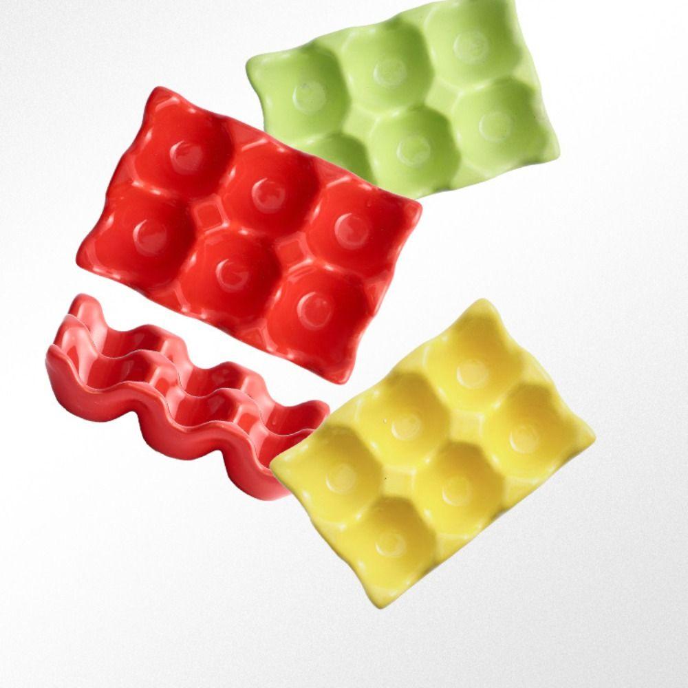Anti-Slip Egg Box Ceramic Egg Storage Box Durable Eggs Case