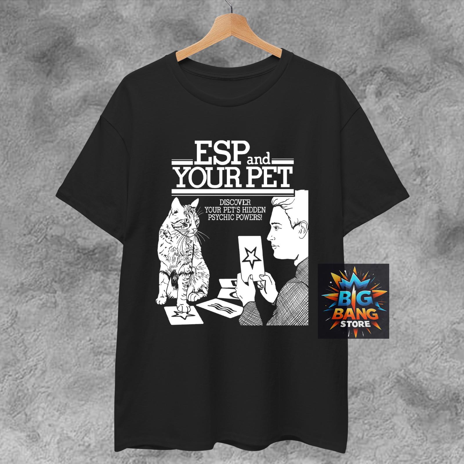 

ESP and YOUR PET Shirt Mens Womens Tees Top, psychic pets cute cats weird kawaii cult surreal, Unisex 2XL