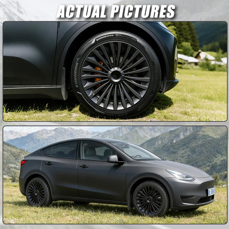 4PCS Hub Cap Performance Replacement Wheel Cap Automobile Full Rim Cover Accessories for Tesla Model Y 2018-2023 Hubcap 19 Inch