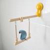 Suspended Bird Perch Suction Cup Parakeet Swing Toy Parrot Training Rack  for Cage Hanging