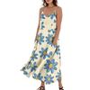 Women's Casual V Neck Floral Print Sleeveless Pocket Suspender Dress