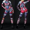 3D Digital Printing Stage Performance Costumes Adults Halloween Events Carnival Theme Party Cosplay Outfit Pretend Game Jumpsuit