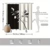 Elegant Floral Shower Curtain, Black & White Flower Print, Fade-Resistant Polyester, Four Seasons Bath Decor