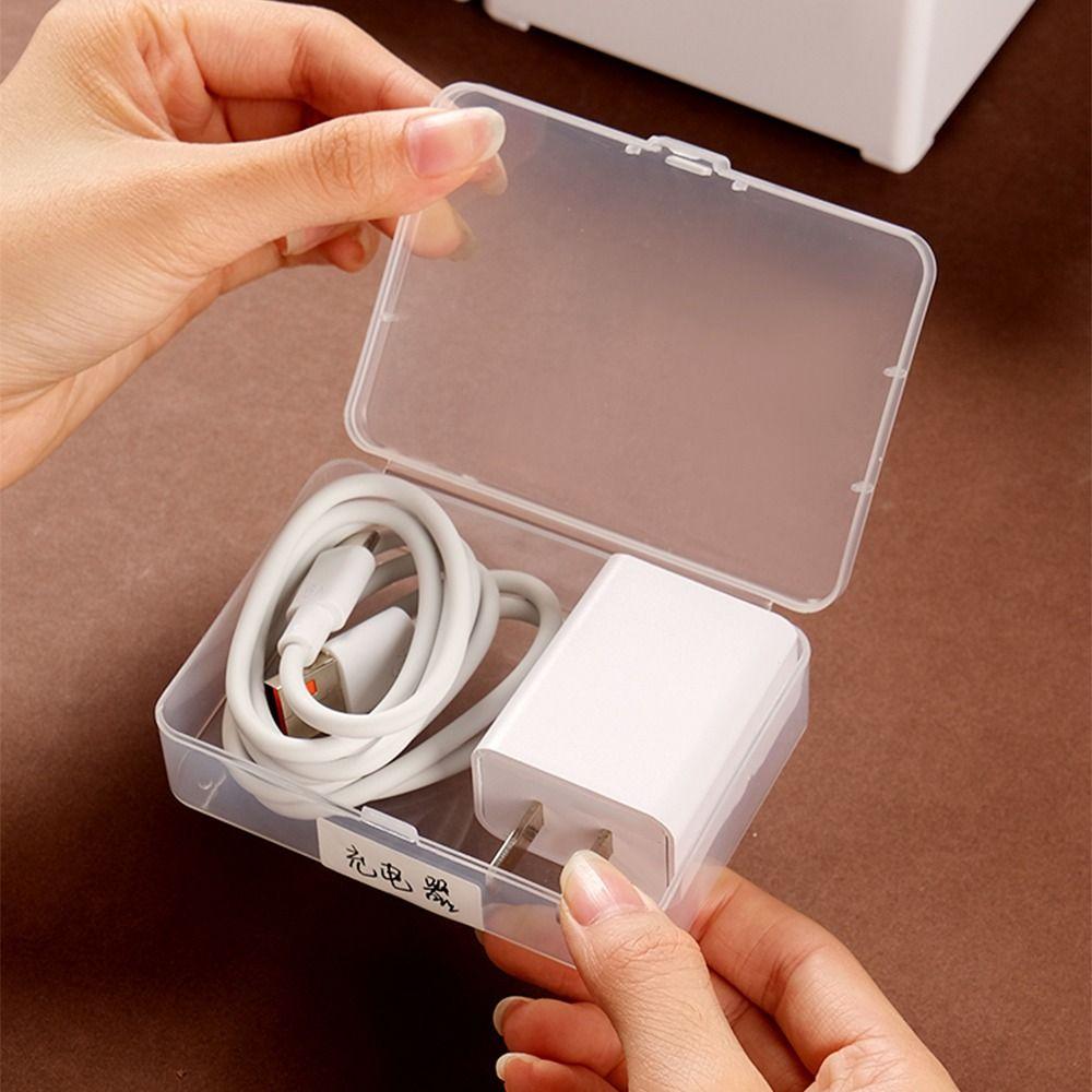 Clear Data Cable Storage Box Durable Desktop Cable Organizer  Desktop Organization