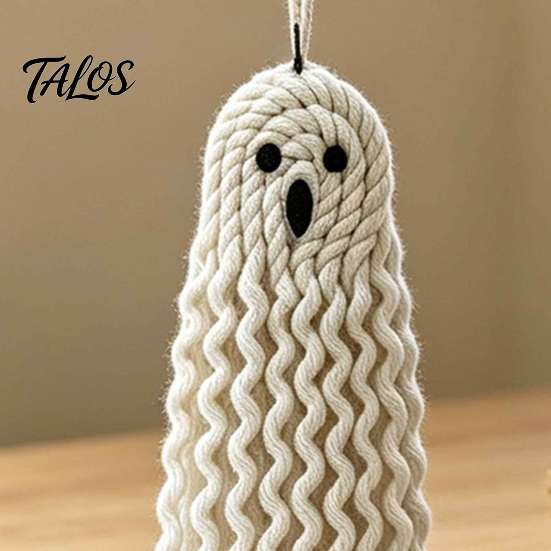 Living Room Wall Accents Handmade Cotton Rope Ghost Hanging Ornament for Halloween, Indoor Outdoor Halloween Pendent Front Door Window Yard