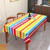 1pcs Creative Rainbow Style Disposable PE Tablecloth Simple Kitchen Party Decoration Waterproof Thickened Table Cloth
