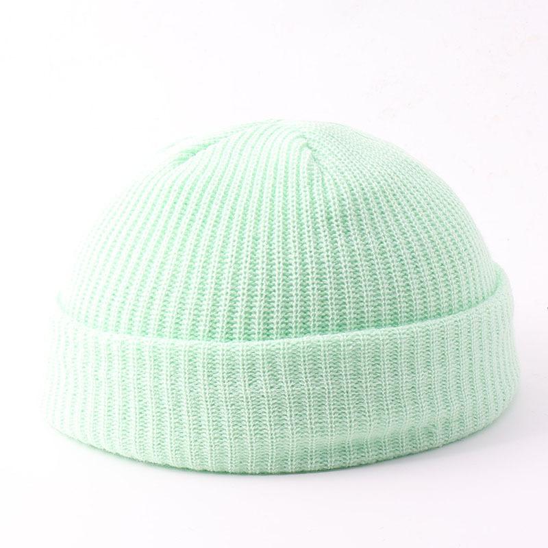 Melon Hat Men's and Women's Trend Autumn and Winter Wool Hat Student Fashion Flanged Yuppie Cold Hat Women's Brimless Knitting