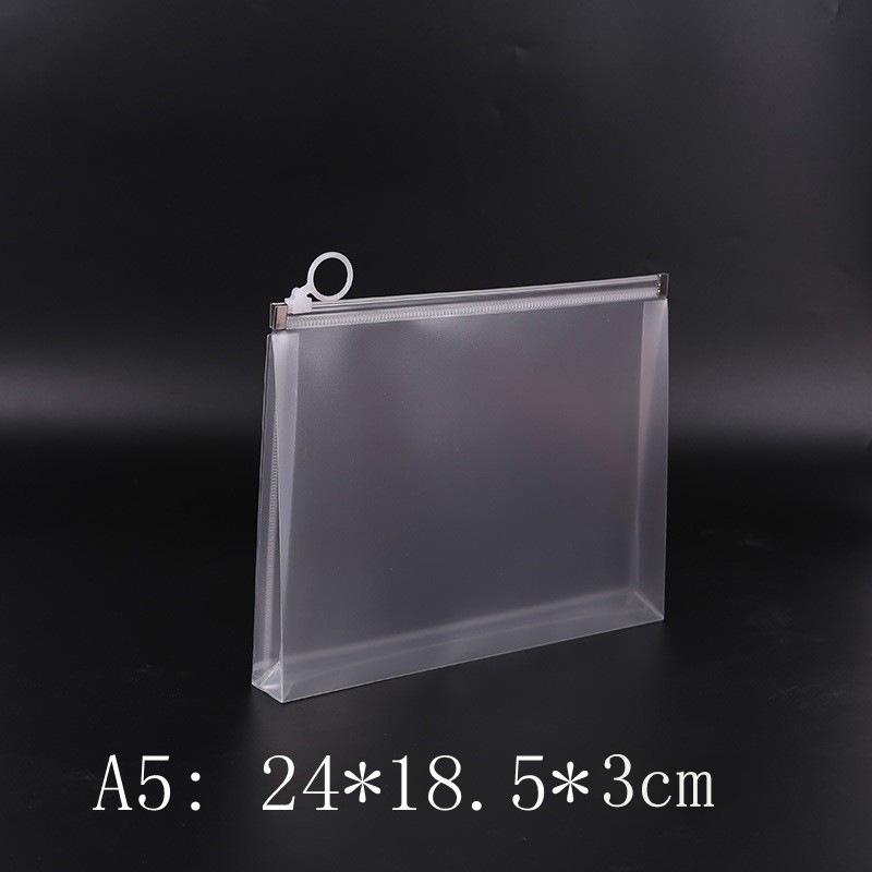 A4 Transparent 3D Zippered File Bag - Thick Frosted, Large Capacity for Students