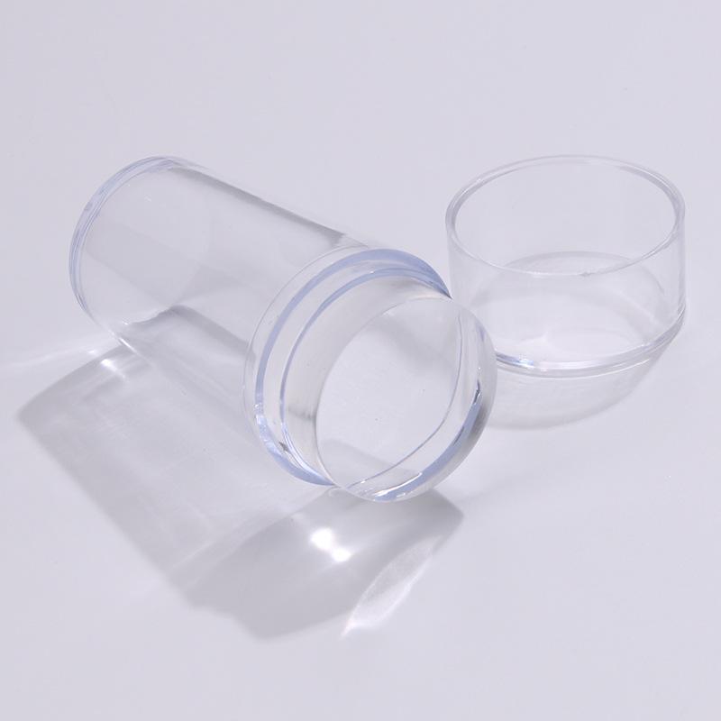 Nail Art Silicone Stamp & Scraper Set with Large Transparent Head – 2-Piece