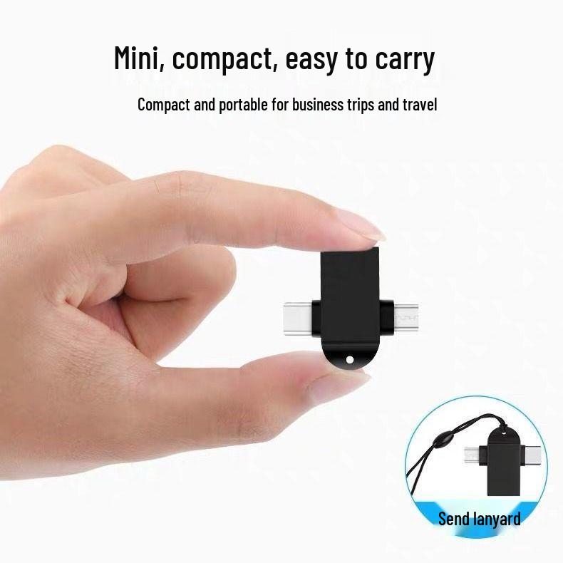 Android 3.0 Two-in-One OTG Adapter: Type-C To USB Multi-function Converter with Lanyard.