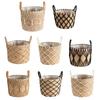 Rattan Grass Woven Flower Basket Planter Pot for Living Room Floor Standing Storage Balcony Garden Decoration