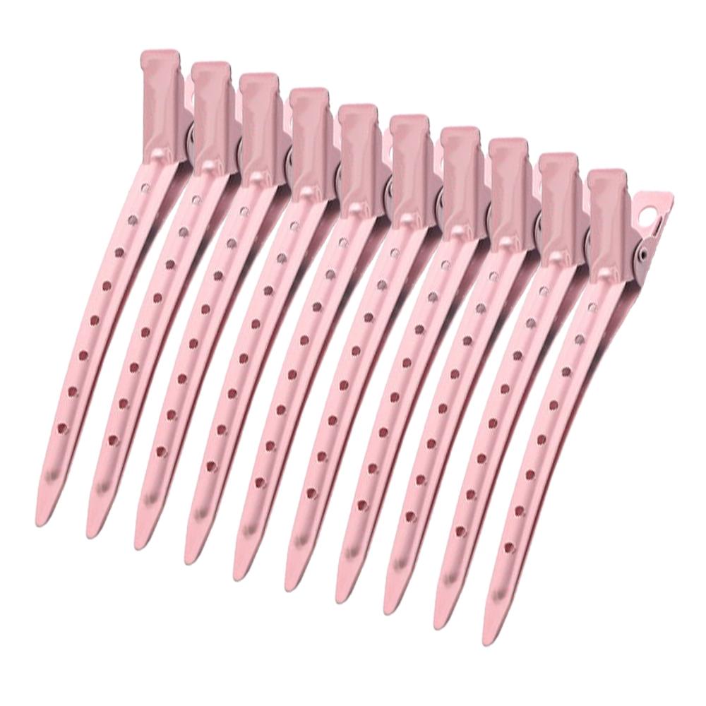 

10pcs Metal Duckbill Clip Curly Hairpin Barrettes Hairstyle Hair Styling Clips Clamps Haircut Hairclip Tool Fluffy Hair Barrette розовый