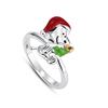 Nuovo anello in argento 925 mini Snoopy Natale diamante rosa orchidea d'amore alla moda gioielli di alta gamma da donna