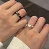 Fashion Natural Moonstone Obsidian Rings Minimalist Handmade Cute Black White Cat Bead Ring Women Party Accessories Jewelry Gift
