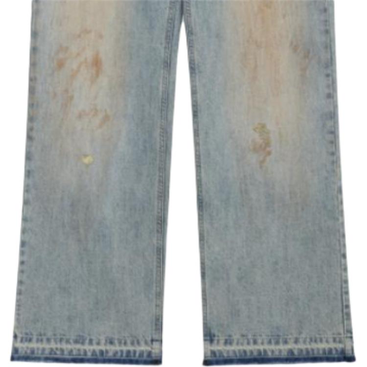 WE11DONE Washed Casual Versatile Distressed Denim Pants Men Bottoms WD-DP0-26-346-M-BL