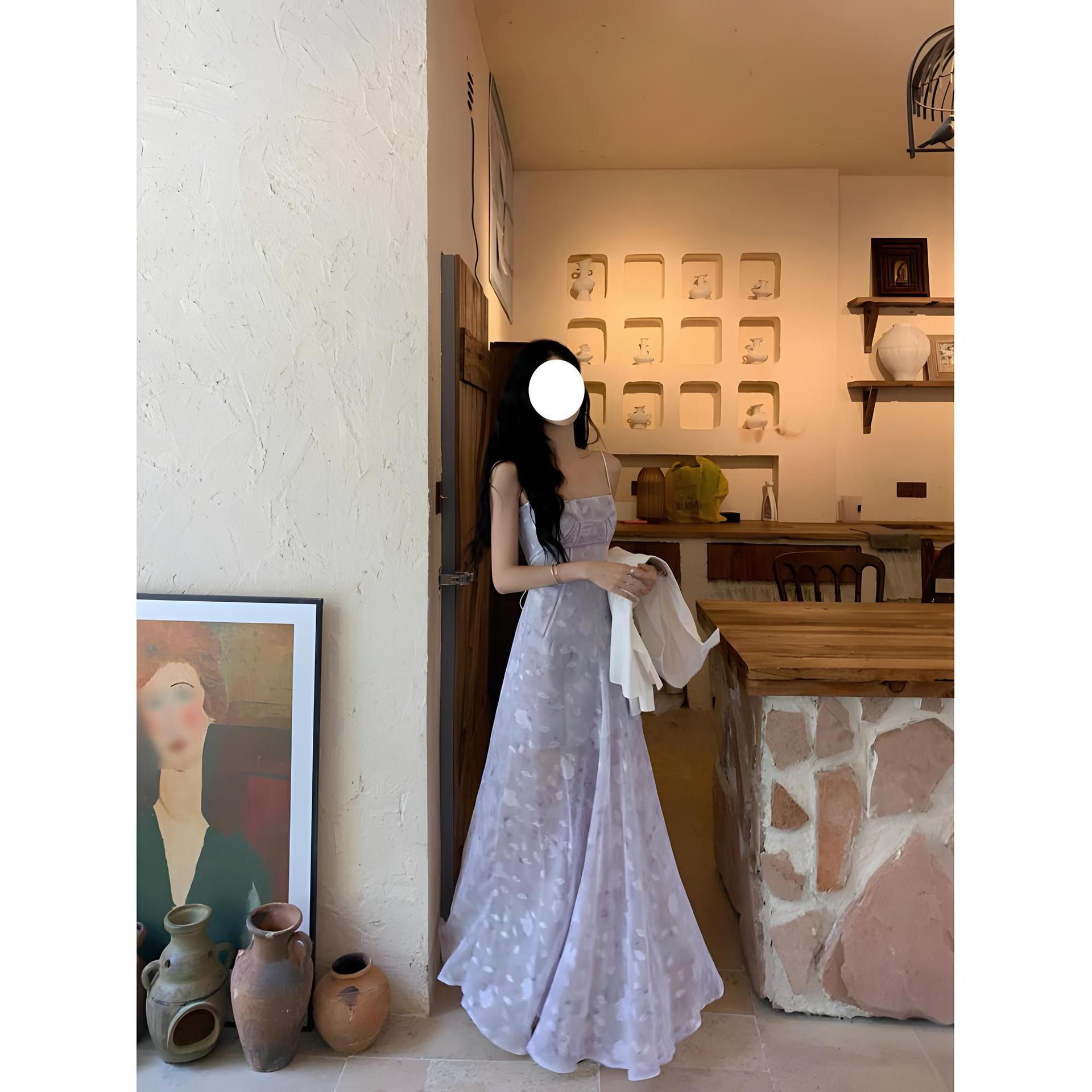 

Милое и симпатичное платье с короткими рукавами-фонариками, голубое с цветочным принтом, женское летнее платье в студенческом стиле, платье принцессы для дочери, короткая юбка XL- (recommended 110-60kg) фиолетовый