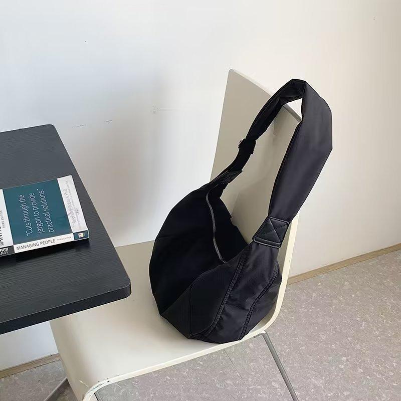 Fold Nylon Hobo Crossbody Bag Wide Adjustable Strap Soft Shoulder Bags for Women Casual Daily Travel Fashion Sling Handbag Purse