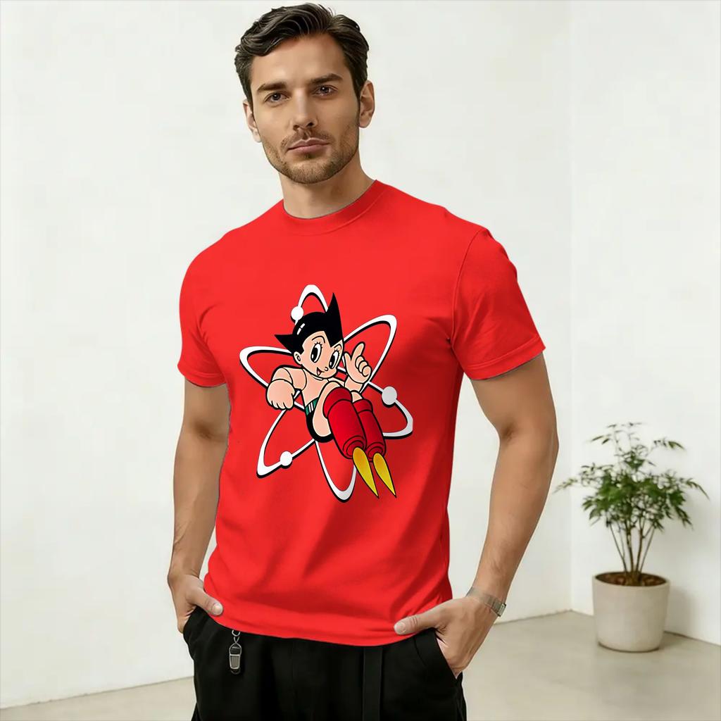 Novelty Astro Boy Anime TShirts for Unisex Round Neck 100 Cotton T Shirt Short Sleeve Tees Summer Clothes