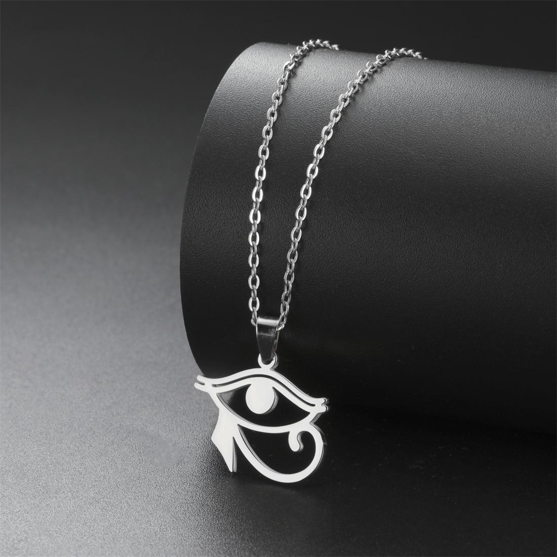

Ancient Egypt The Eye of Horus Necklace For Men Women Vintage Anubis Pendant Chain Stainless Steel Talisman Jewelry Gift