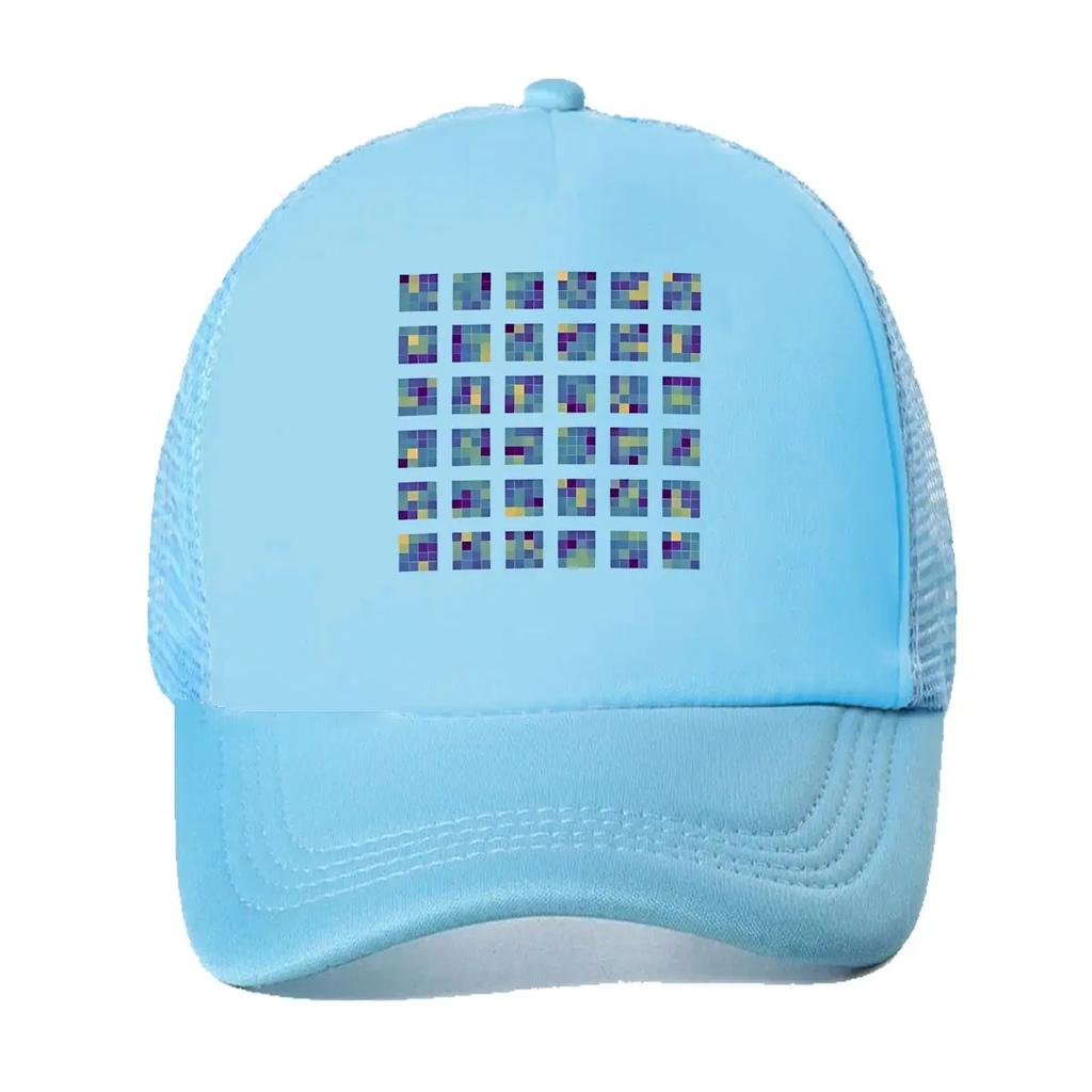 Color Grid Abstract Art Design Mesh Baseball Cap