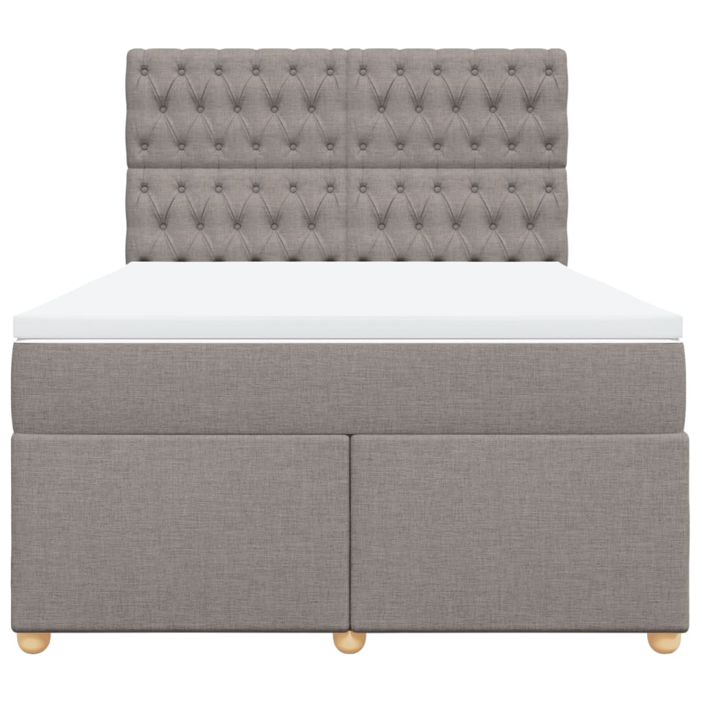 Vidaxl Letto Continentale Con Materasso, Taupe, Tessuto, 140X200 Cm