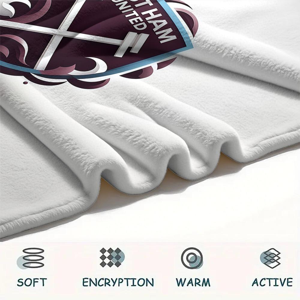West Ham United F.C. Flanelldecke, Hohe Qualität, Bequem für alle Jahreszeiten, Heimdekoration, Wärme und Komfort