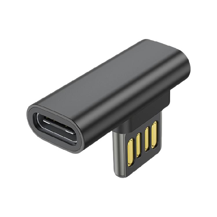 

Right Angle USB to Type C Adapter Double Sided Insert for Versatility Device Compatibility Compactly and Robusts Design чорний
