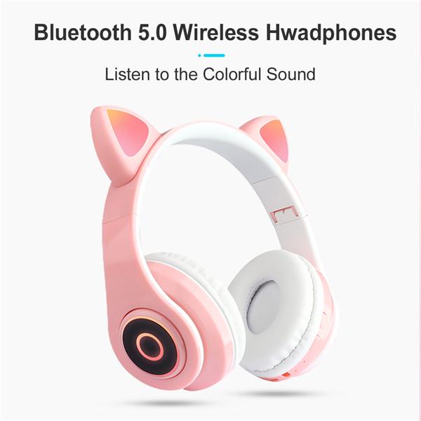 Cuffie Bluetooth senza fili Sopra l'orecchio Cat Auricolare con luce LED  Pieghevole Auricolare Volume Controllo volume acquista in modo economico —  spedizione gratuita, recensioni reali con foto — Joom