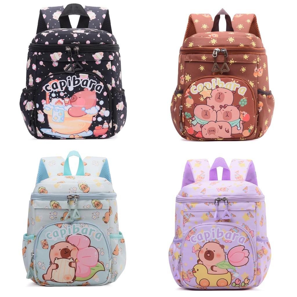 Capybara Cartoon Kids Backpack With Ergonomic Shoulder Straps For Preschool