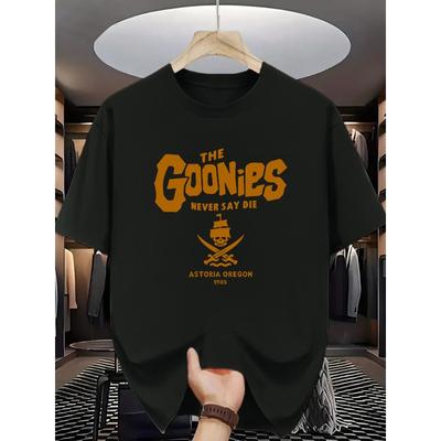 Taglie europee Maglietta a maniche corte con stampa del pattern Classico Nostalgico "Goonies", Stile Vintage